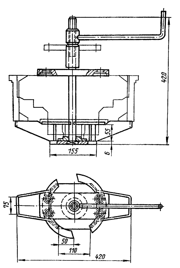 Приспособление для разборки и сборки бортового фрикциона Приспособление для разборки и сборки бортового фрикциона