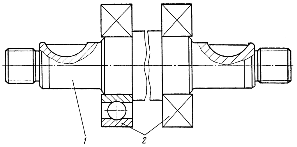 Ось поддерживающего катка с подшипниками Ось поддерживающего катка с подшипниками