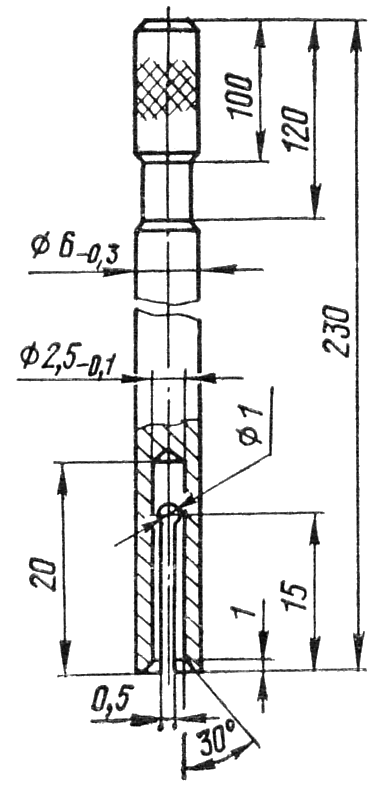 Цанга для проверки перемещения иглы в корпусе распылителя Цанга для проверки перемещения иглы в корпусе распылителя